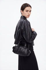 Women’s Quilted Star Stud Mini Handbag with Crossbody Strap