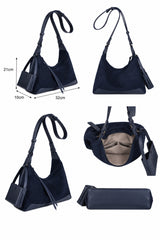Women’s Soft Suede Hobo Bag with Adjustable Shoulder Strap