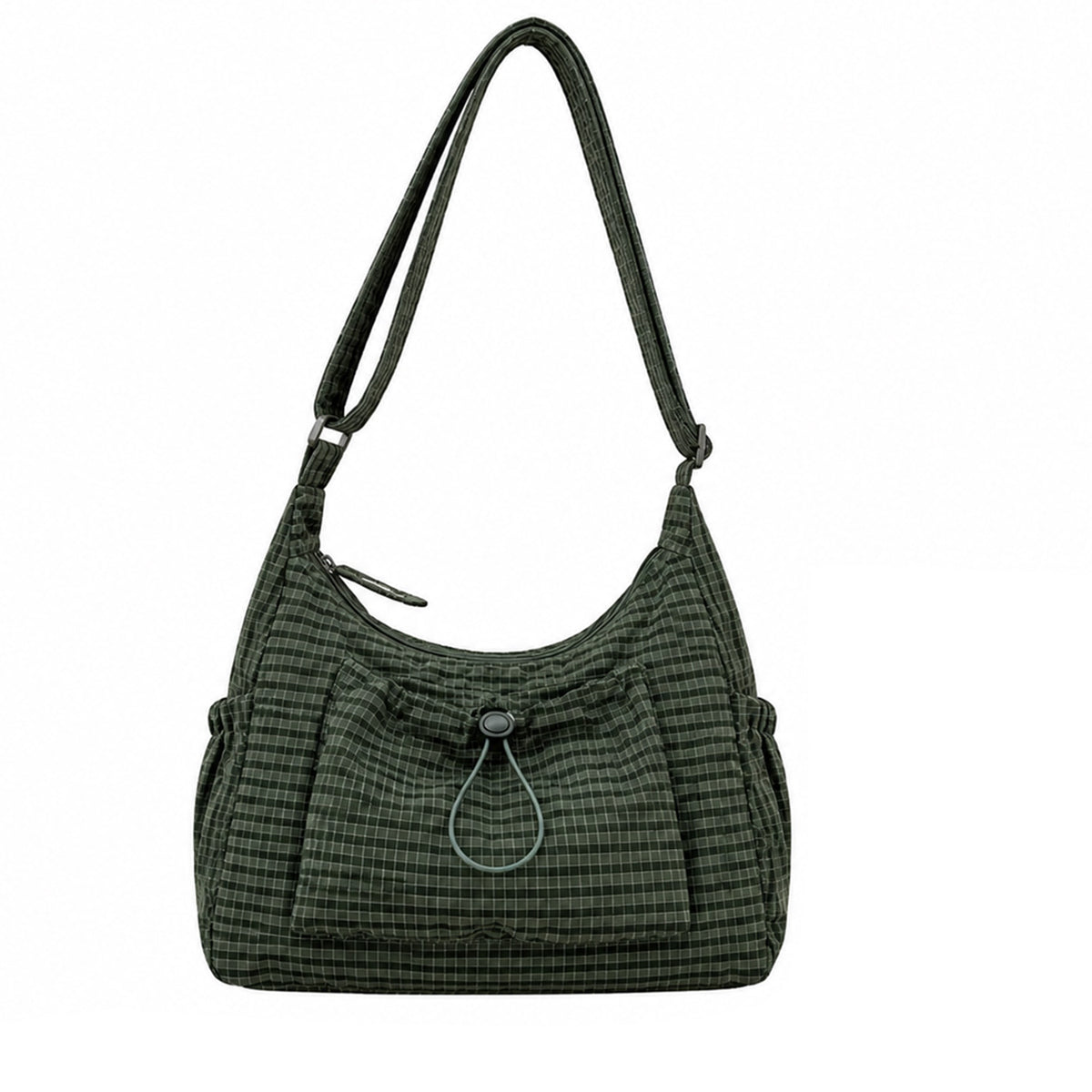 Women’s Checked Casual Shoulder Bag with Adjustable Strap