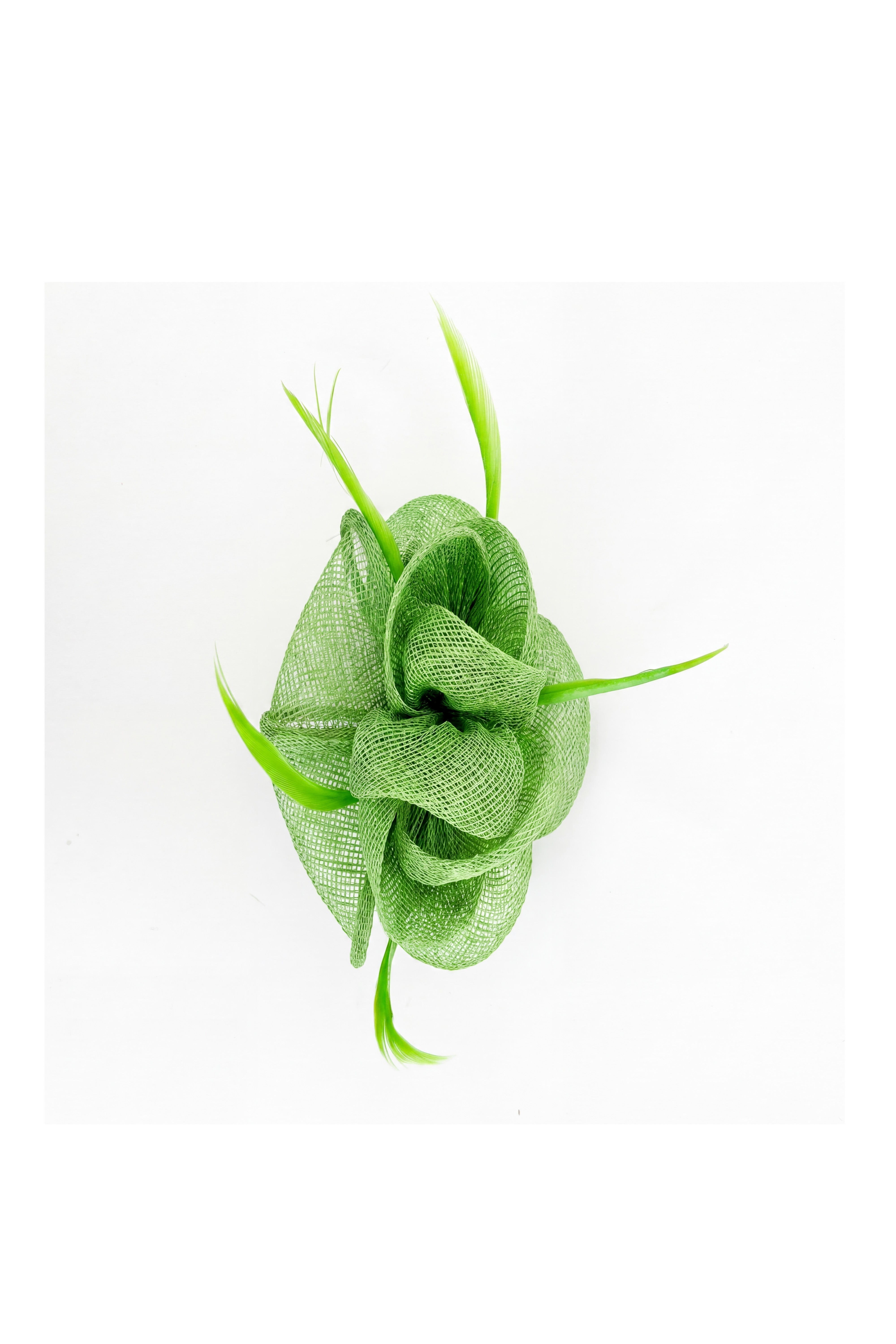 Small Sanity Flower Fascinator with Feather Trim – Dual Wear Brooch & Hair Clip