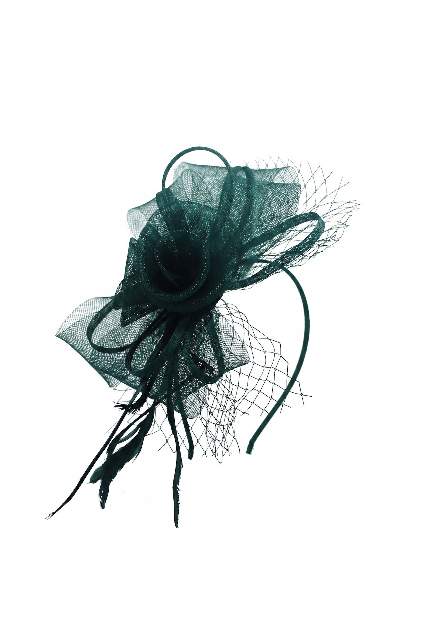 Pleated Satin Evening Bag & Fascinator Set Green