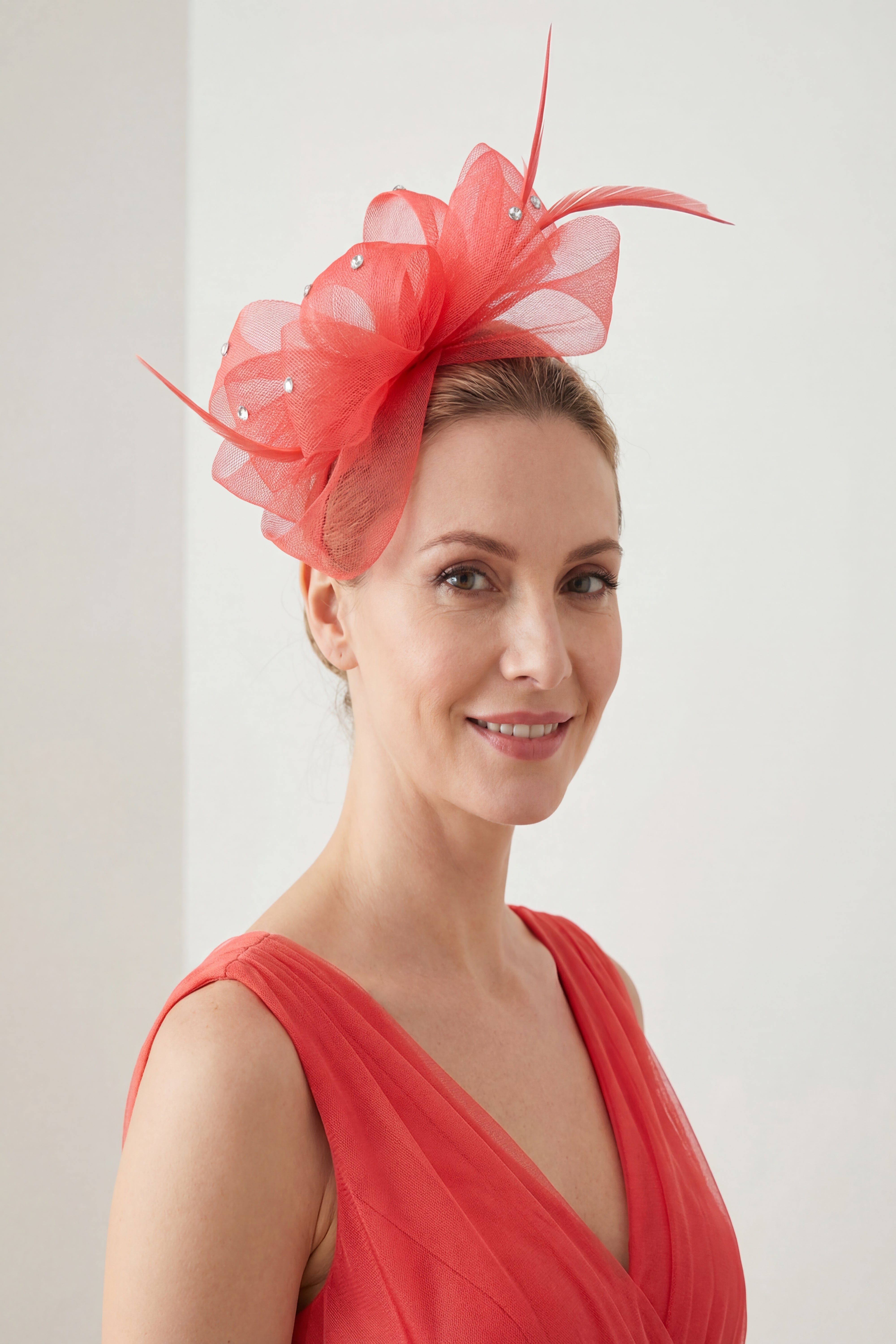Embellished Diamond Mesh Bow Fascinator