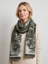 Elegant Botanical Border Shawl Wrap