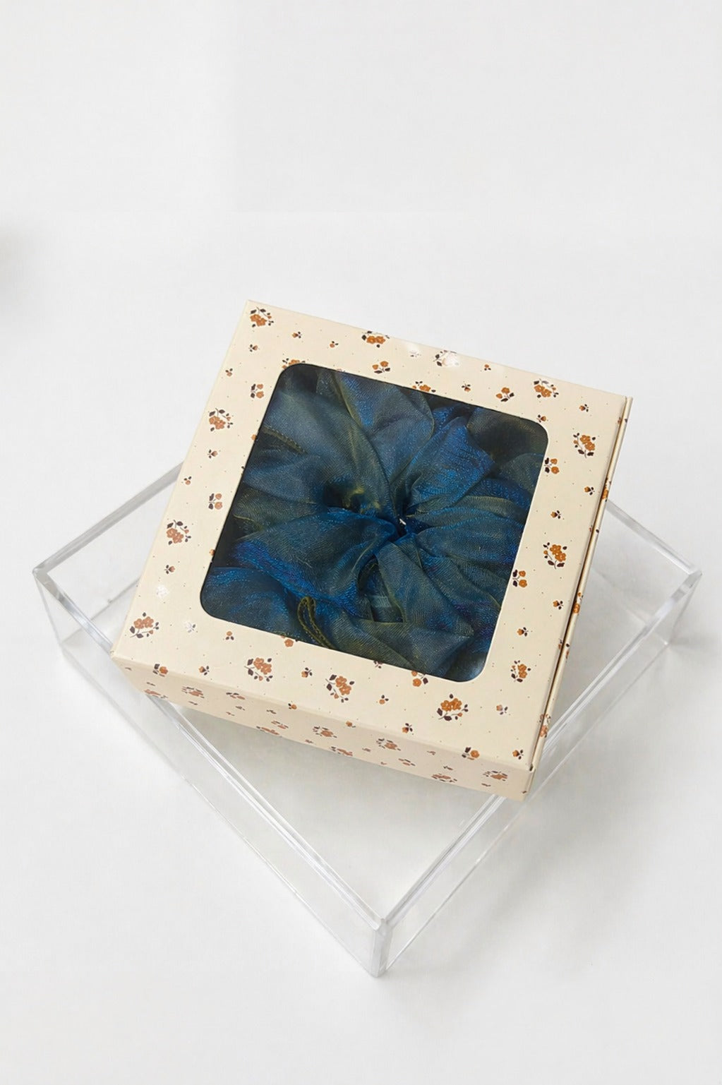Organza Pearl Hair Scrunchie Oversized Ponytail HolderWith Box
