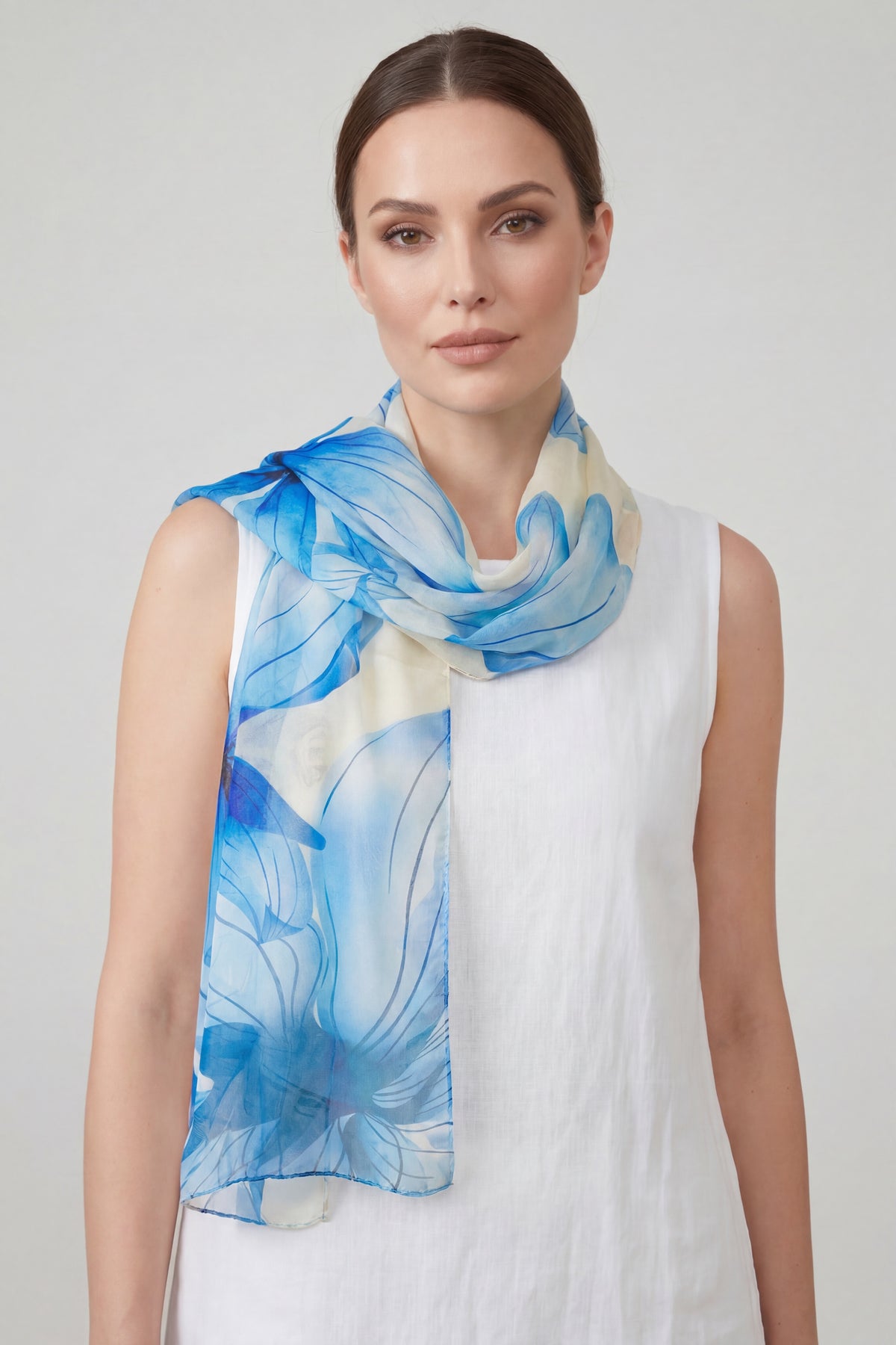Watercolour Bright Floral Lightweight Scarf