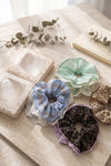 4Pics Vintage Gingham Lace Hair Scrunchie Oversized With Box
