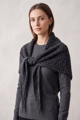 Soft Wool Blend Knitted Triangle Scarf Shawl
