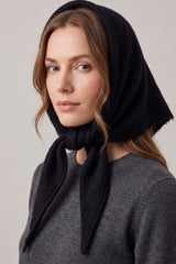 Soft Wool Blend Knitted Triangle Scarf Shawl