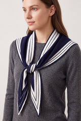 Women’s Striped Border Knitted Triangle Scarf