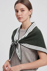 Women’s Striped Border Knitted Triangle Scarf