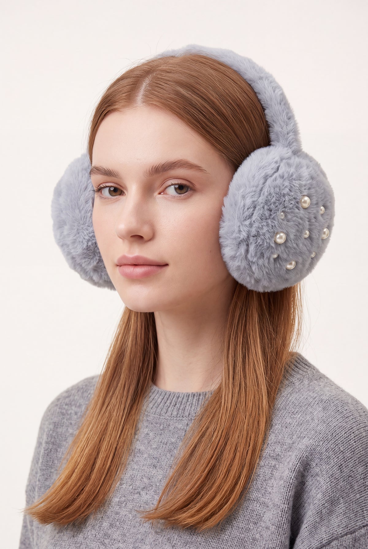 Fluffy Earmuffs with Pearl Detail