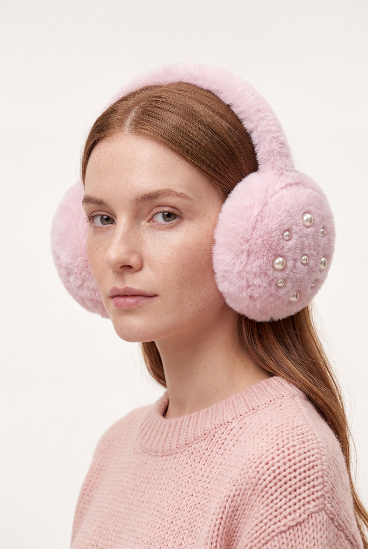 Fluffy Earmuffs with Pearl Detail