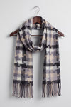 Wool-Blend Pixel Pattern Oversized Scarf