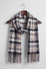 Wool-Blend Pixel Pattern Oversized Scarf