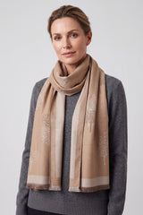Reversible Tree-Pattern Jacquard Scarf with Soft Drape
