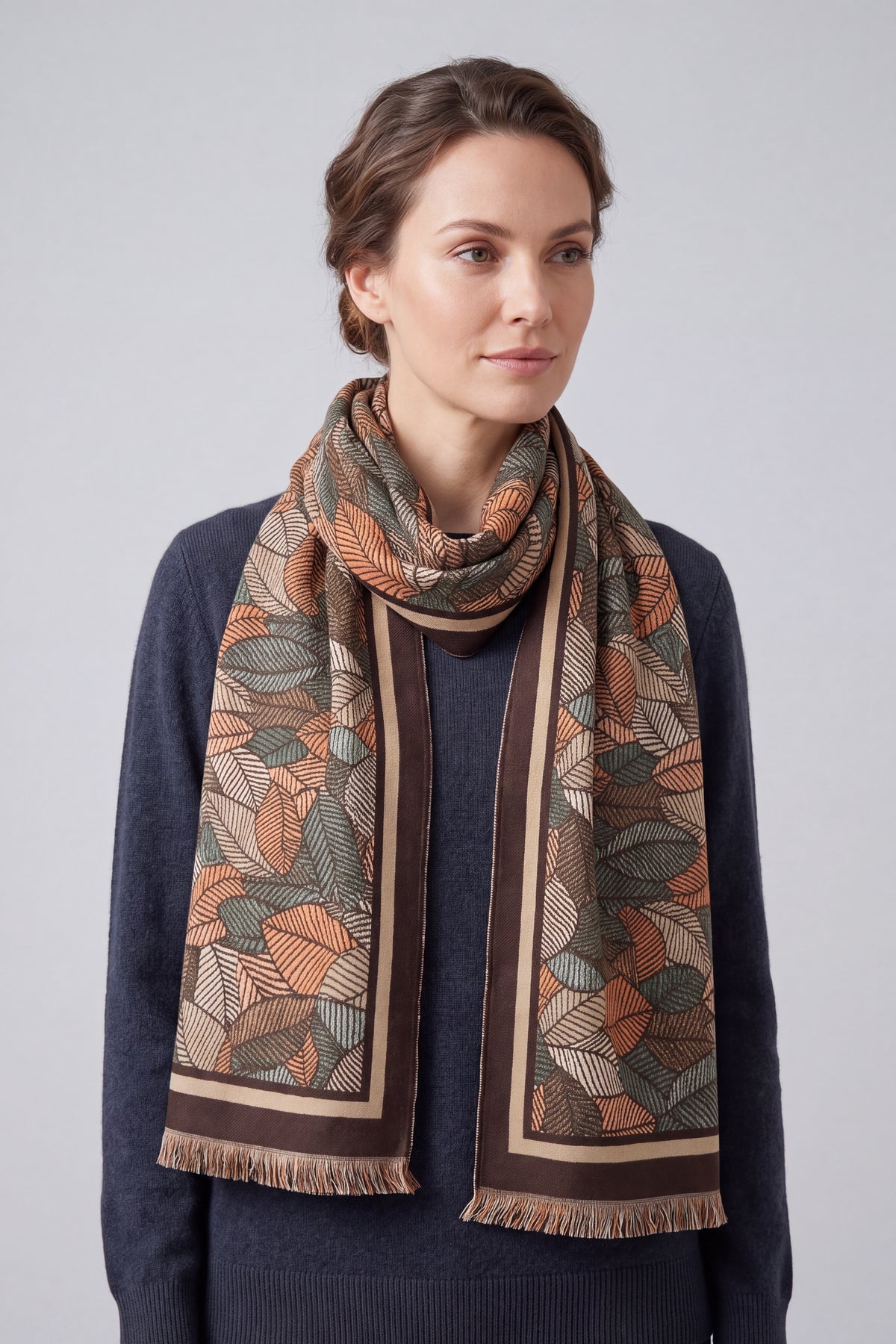 Reversible Leaves Pattern Scarf
