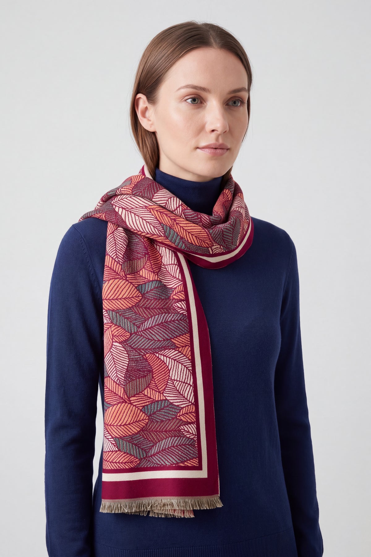 Reversible Leaves Pattern Scarf
