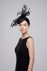 Elegant Loop Mesh Fascinator with Feather Detail