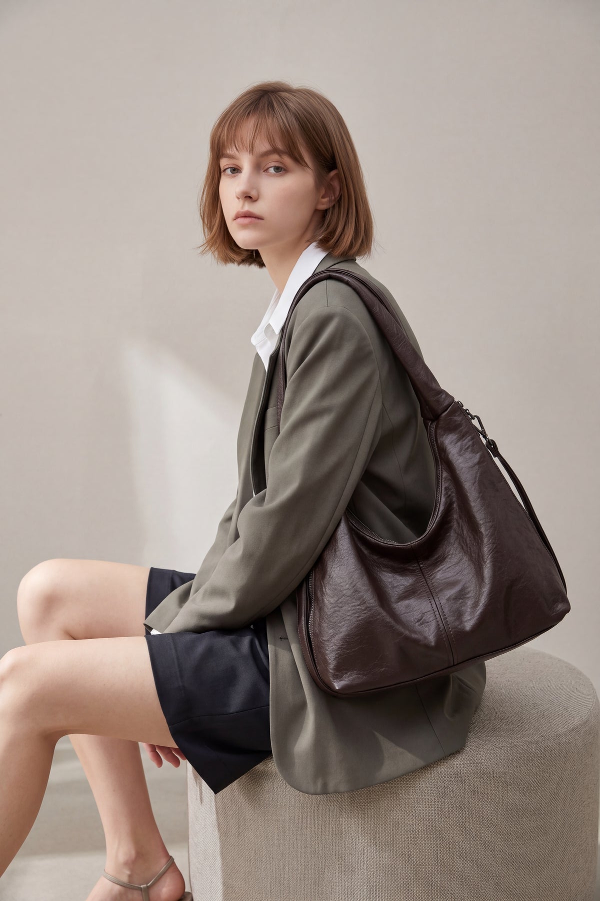 Women’s Classic Soft Hobo Shoulder Bag with Detachable Crossbody Strap