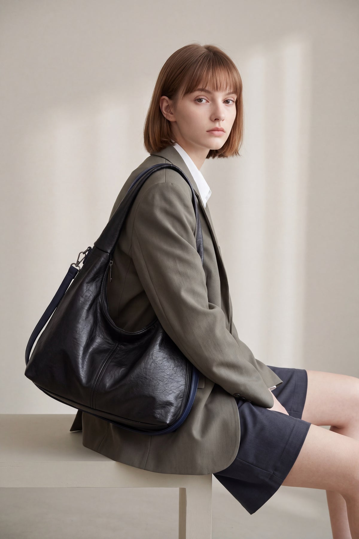Women’s Classic Soft Hobo Shoulder Bag with Detachable Crossbody Strap