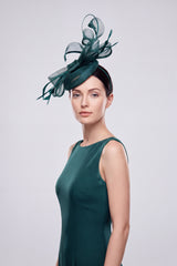 Elegant Loop Mesh Fascinator with Feather Detail