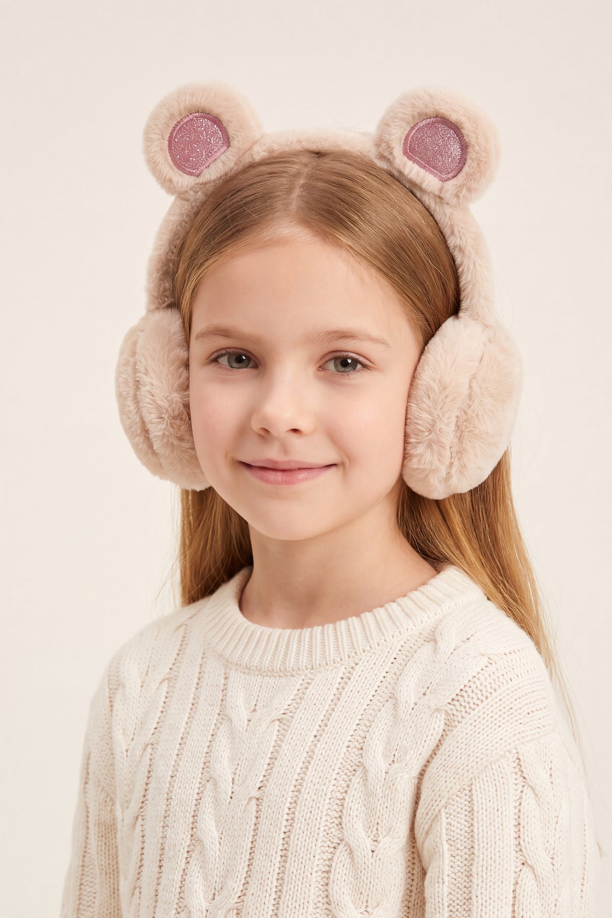 Kids' Plush Bear-Ear Earmuffs