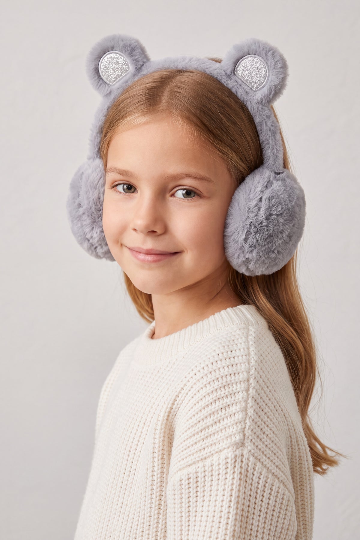 Kids' Plush Bear-Ear Earmuffs