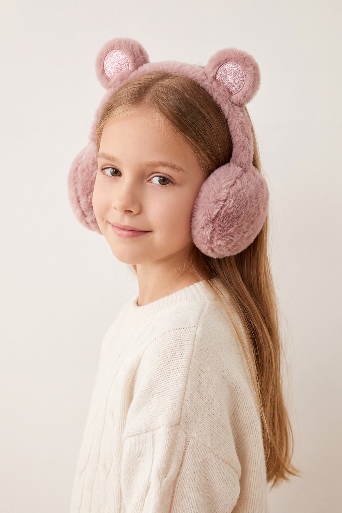 Kids' Plush Bear-Ear Earmuffs