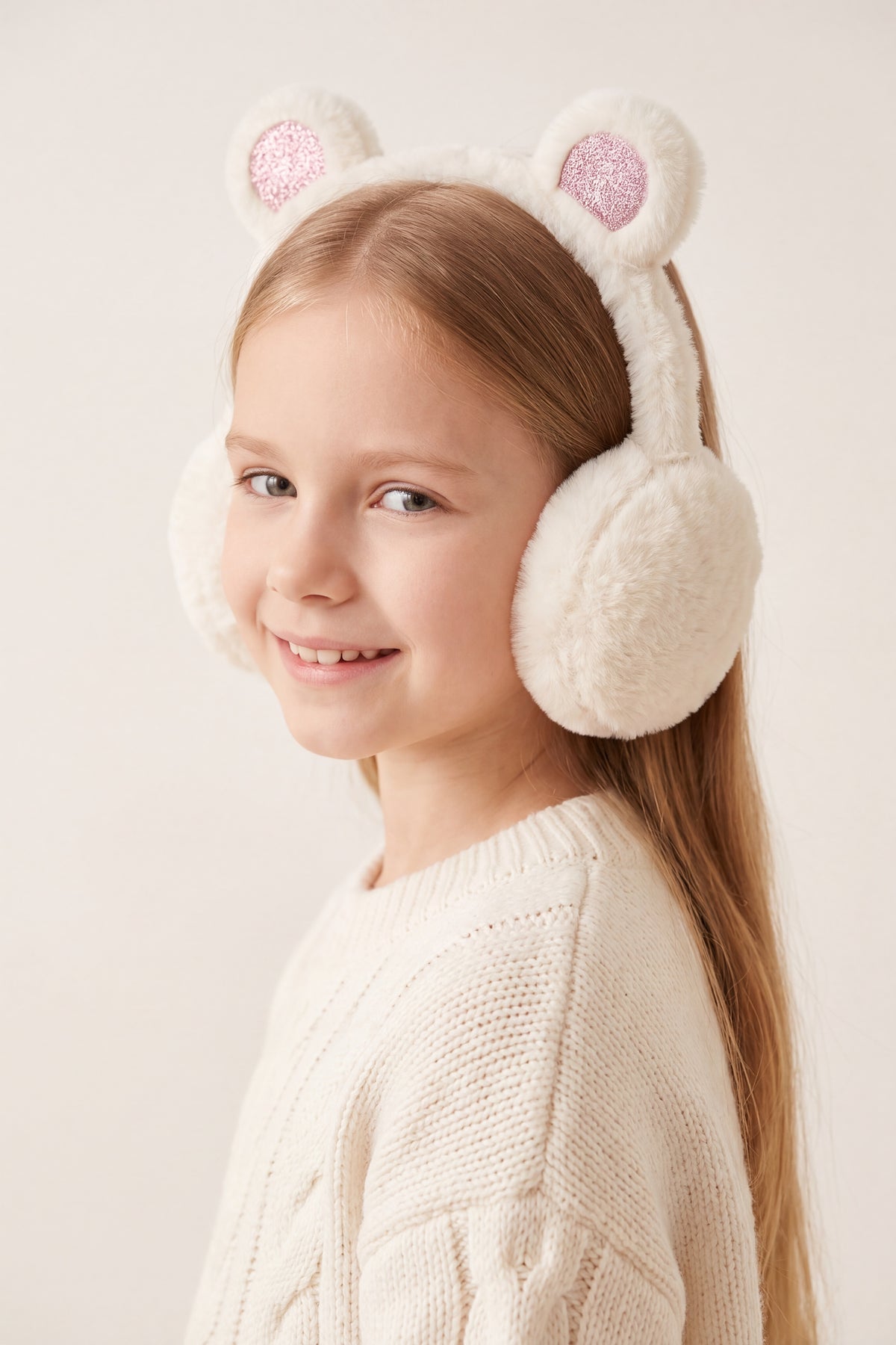 Kids' Plush Bear-Ear Earmuffs