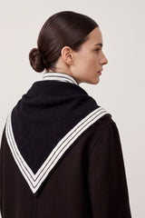 Women’s Striped Border Knitted Triangle Scarf