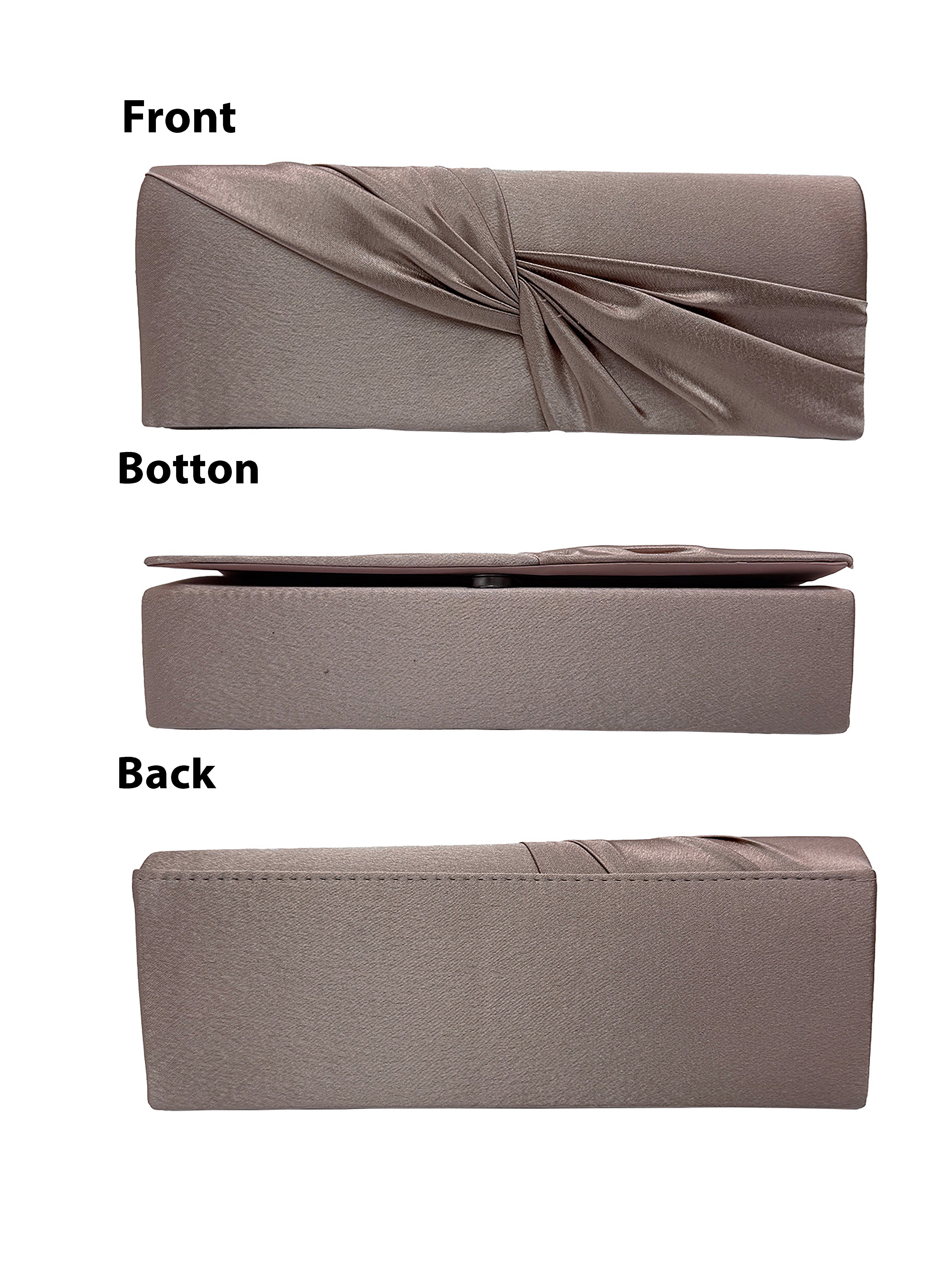 Luxury Satin Twist Knot Evening Clutch Bag with Detachable Chain