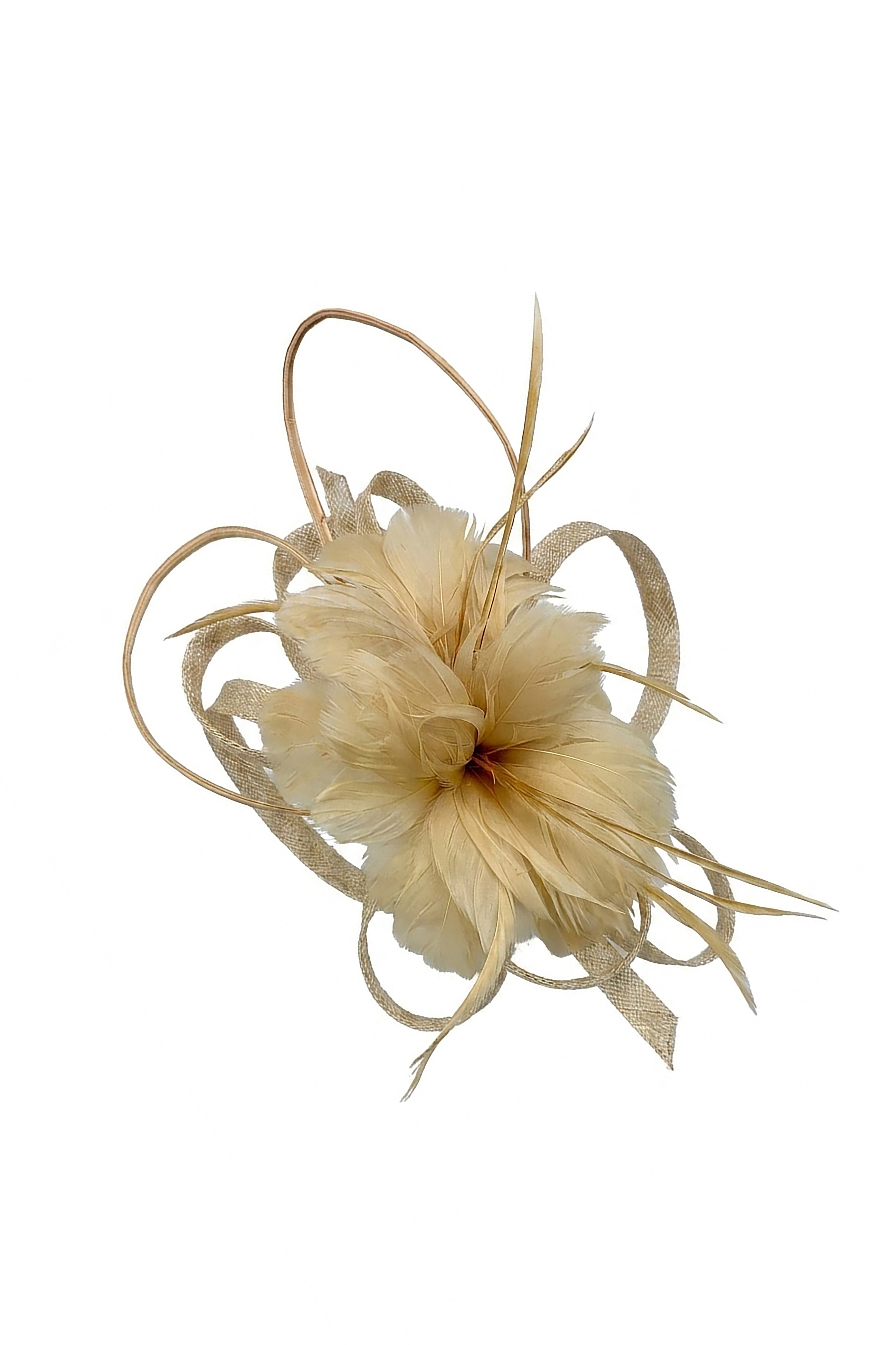 Sinamay Loop & Feather Flower Fascinator