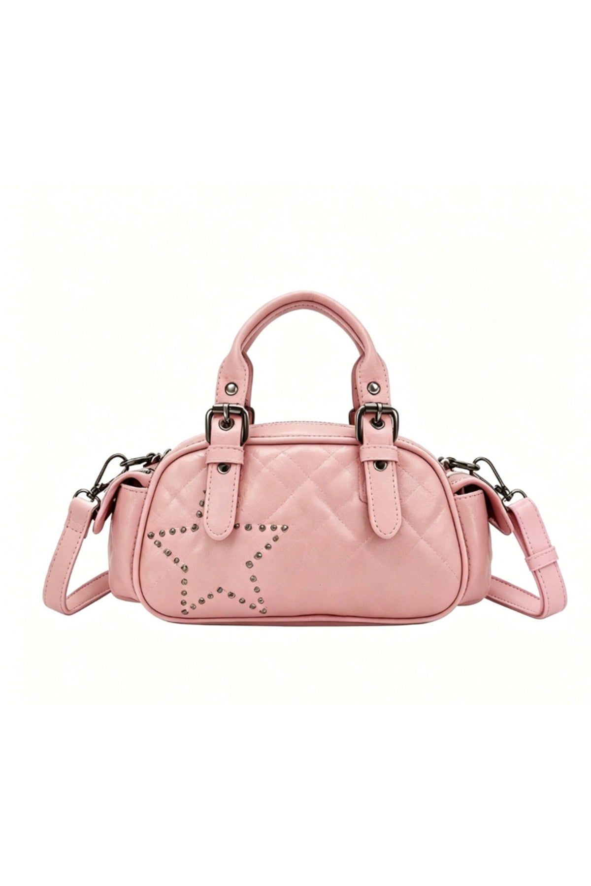 Women’s Quilted Star Stud Mini Handbag with Crossbody Strap