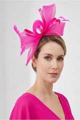 Structured Mesh Bow Fascinator Headband Maroon
