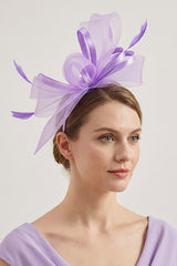 Structured Mesh Bow Fascinator Headband Maroon
