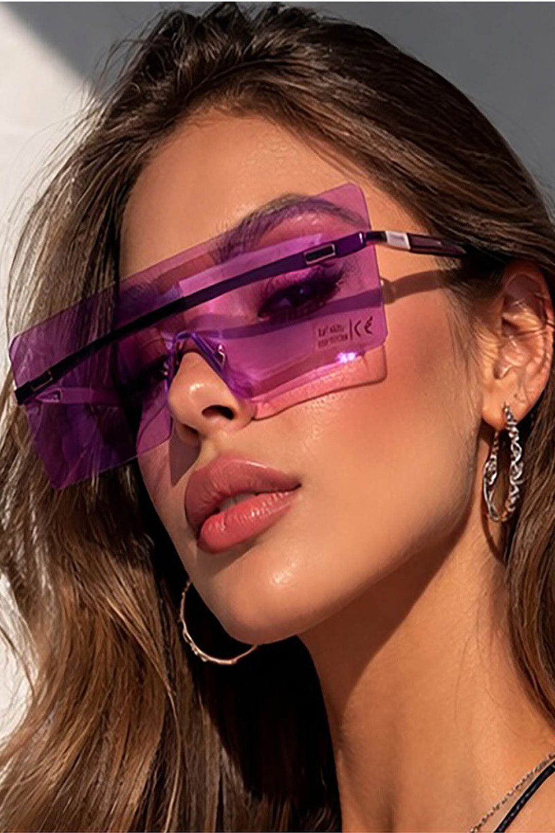 Oversized Rimless Visor Sunglasses