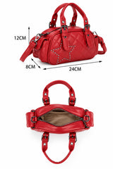 Women’s Quilted Star Stud Mini Handbag with Crossbody Strap