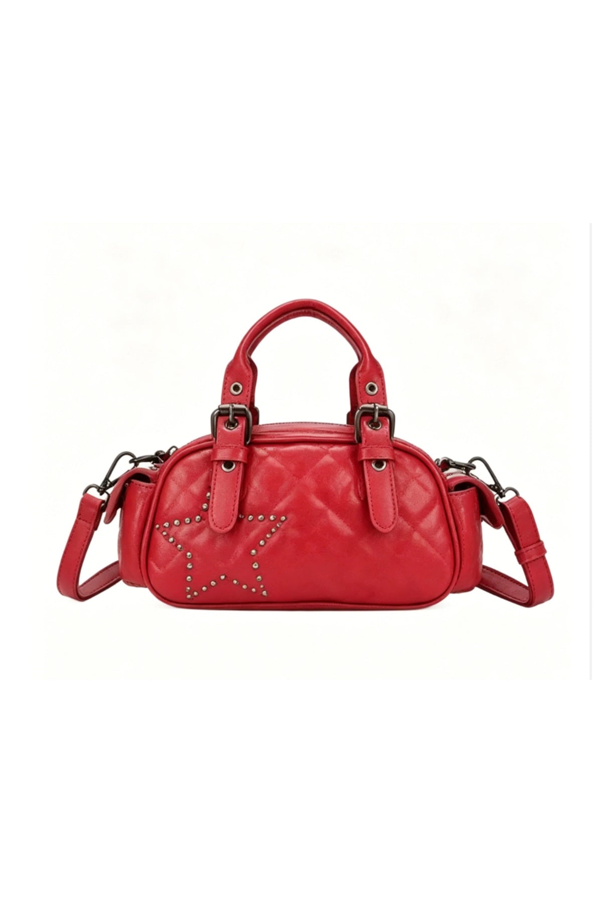 Women’s Quilted Star Stud Mini Handbag with Crossbody Strap