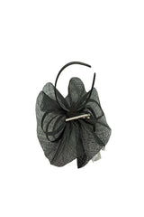 Mesh Fascinator with Feather Flower Detail White