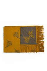 Women’s Highland Cow Print Reversible Scarf with Tassel Fringe