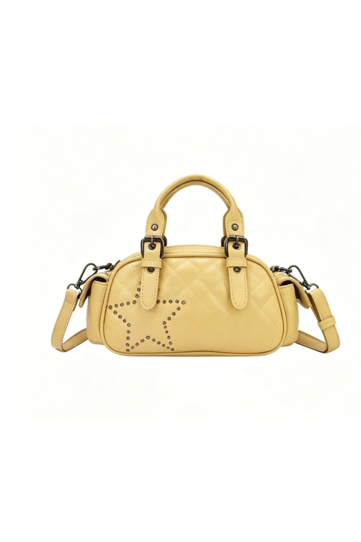 Women’s Quilted Star Stud Mini Handbag with Crossbody Strap