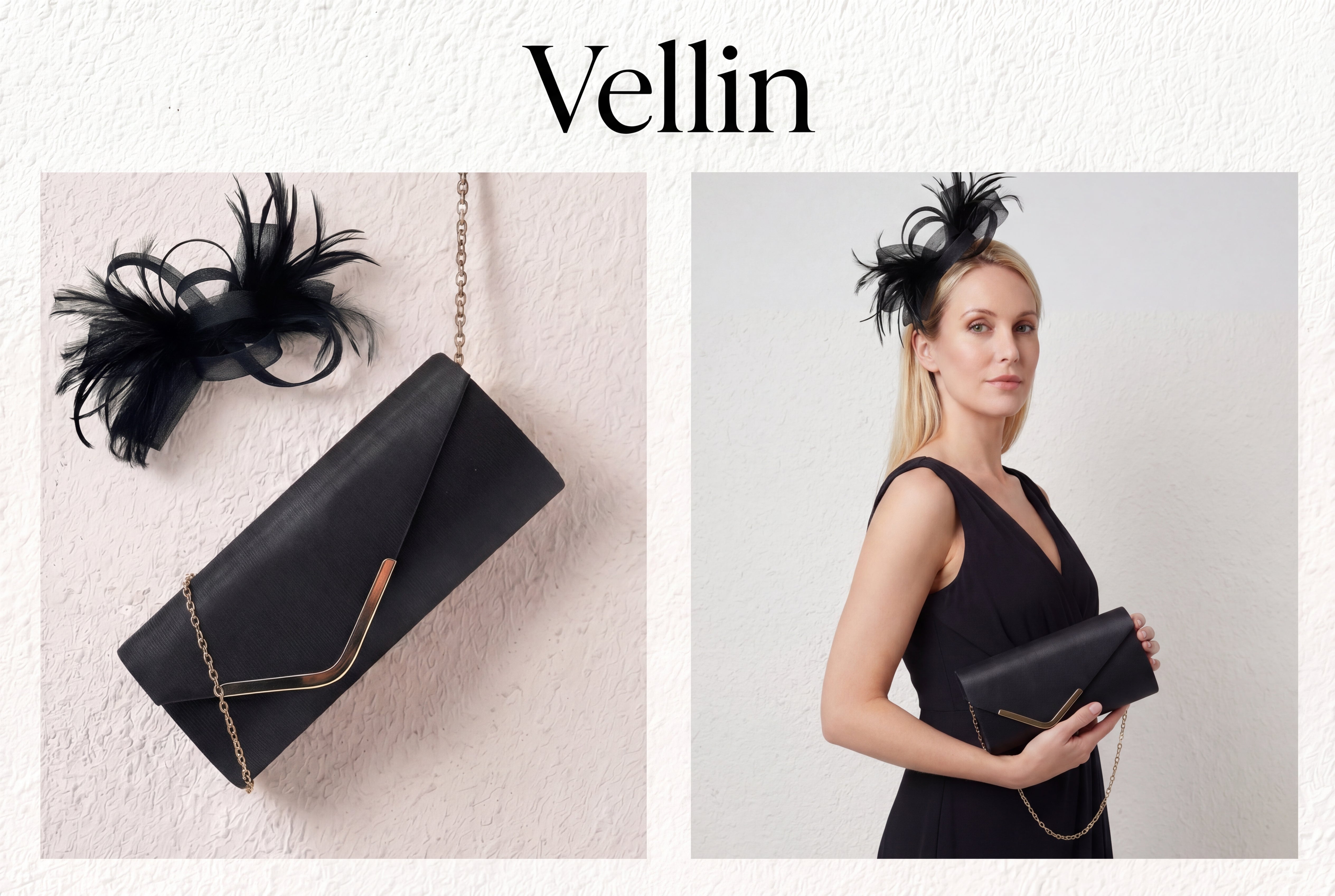 Vellin｜ Perfect Occasion Bag & Fascinator Set for Weddings and Race Days