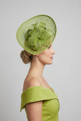 Teardrop Mesh Fascinator with Sculpted Flower Detail