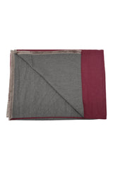 Women's Reversible Two-Tone Woven Scarf with Fringed Edges