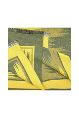 Women Abstract Pattern Woven Scarf with Fringed Edges