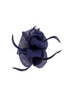 Small Sanity Flower Fascinator with Feather Trim – Dual Wear Brooch & Hair Clip