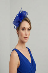 Curly Sinamay Fascinator with Feather Flower