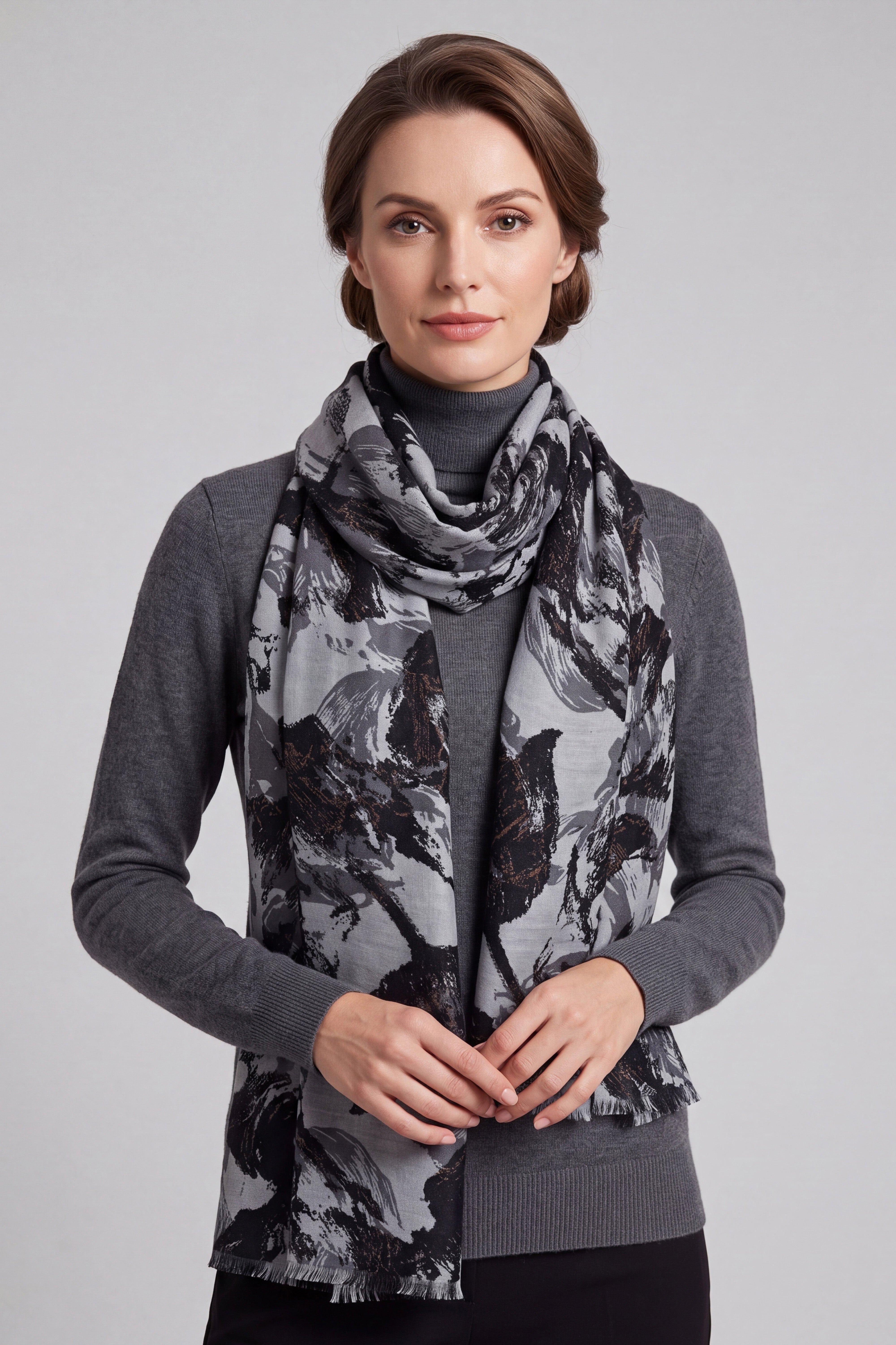 Women’s Abstract Flora Tulip Print Lightweight Scarf