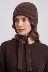 Women’s Soft Knit Tie Bonnet Hat with Chin Ties