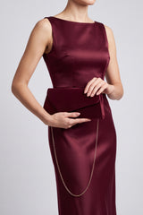 Envelope Clutch Bag with Gold Chain Strap
